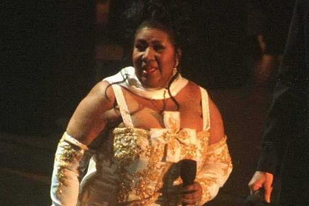 Aretha Franklin bei der zweiten Inauguration von Bill Clinton im Jahr 1997