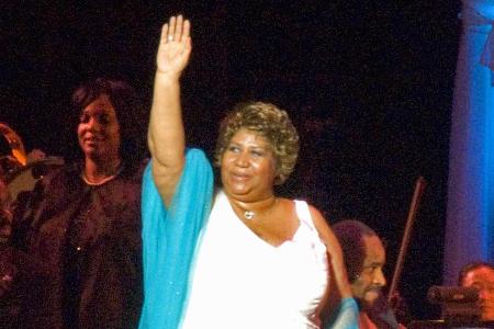 Aretha Franklin während einem ihrer unzähligen Konzerte