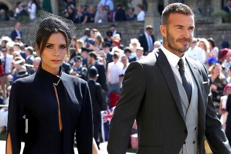 Victoria Beckham an der Seite von Ehemann David Beckham bei der Royal Wedding