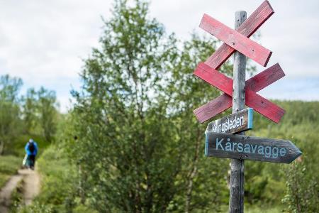 Der Kungsleden ist der größte Fernwanderweg Schwedens und wartet für Wanderer mit 800 Kilometern Wildnis auf Der Kungsleden ist der größte Fernwanderweg Schwedens und wartet für Wanderer mit 800 Kilometern Wildnis auf