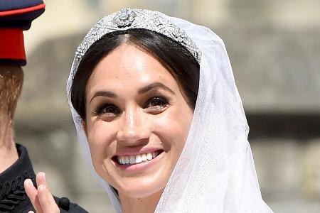 Herzogin Meghan, hier bei ihrer Hochzeit im Mai, nimmt bald ihren ersten Termin mit der Queen wahr