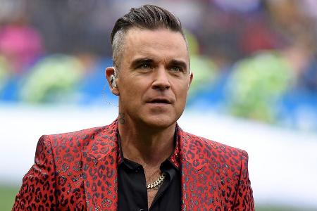Robbie Williams bei der Eröffnung der Fußball-WM 2018 in Russland Robbie Williams bei der Eröffnung der Fußball-WM 2018 in Russland