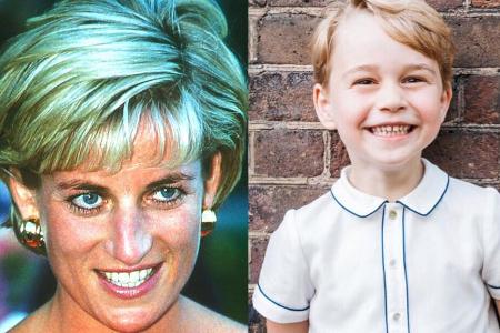 Das gleiche Strahlen: Prinzessin Diana und Enkel Prinz George Das gleiche Strahlen: Prinzessin Diana und Enkel Prinz George