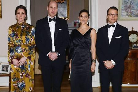 Kate und William mit den schwedischen Royals