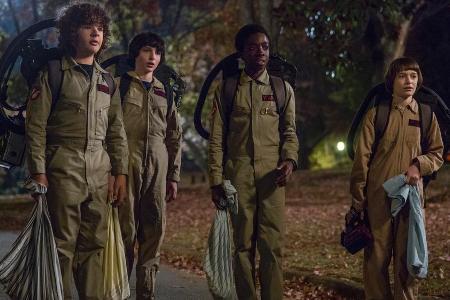 Gaten Matarazzo, Finn Wolfhard, Caleb McLaughlin und Noah Schnapp gehören unter anderem zum Cast von Gaten Matarazzo, Finn Wolfhard, Caleb McLaughlin und Noah Schnapp gehören unter anderem zum Cast von