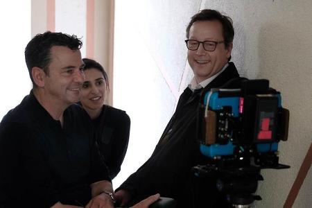 Regisseur Christian Petzold mit Maryam Zaree und Matthias Brandt (v.l.) bei den Dreharbeiten zum Regisseur Christian Petzold mit Maryam Zaree und Matthias Brandt (v.l.) bei den Dreharbeiten zum