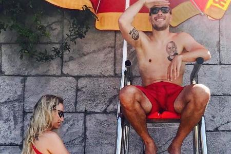 Lukas Podolski und seine Frau Monika im Lukas Podolski und seine Frau Monika im
