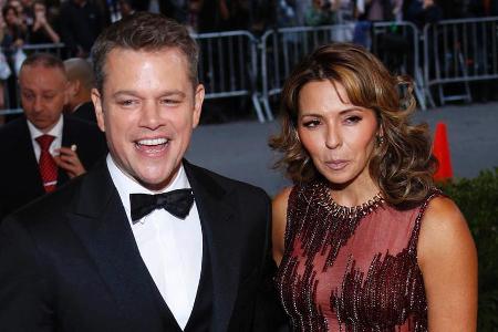 So happy together: Matt Damon und Luciana Barroso waren auch bei der Met Gala für ein Späßlein zu haben