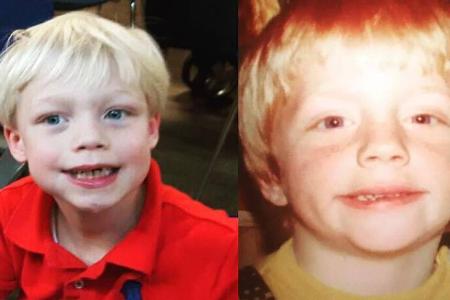 Links lacht Amadeus Benedict Edley Luis, rechts sein Papa, der junge Boris Becker