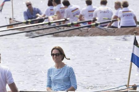 William und Kate vor dem Start des Rennens auf dem Neckar