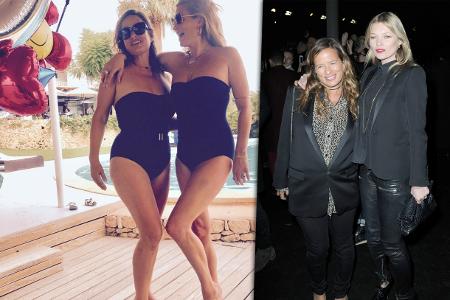 Kate Moss (links) und Jade Jagger (rechts) haben auch mit über 40 noch eine Top-Figur