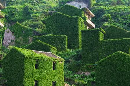Die mit Efeu dicht bewachsenen Ruinen sind ikonisch für Shengshan