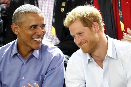 Können gut zusammen lachen: Barack Obama und Prinz Harry