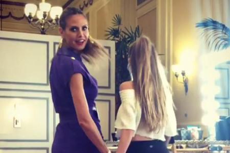 Heidi Klum und Leni bei 