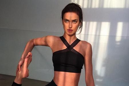 Ihre Modelkollegin Irina Shayk geht das Training scheinbar entspannter an.