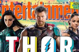 Chris Hemsworth alias Thor mit Cate Blanchett (l.) und Tessa Thompson auf dem Cover von "Entertainment Weekly"