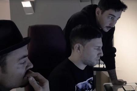 Im Studio: Sänger Giovanni Zarrella (l.) und Rapper Eko Fresh (r.)