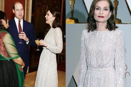 Herzogin Kate trug bei einem Empfang anlässlich des britisch-indischen Kulturjahres ein ähnliches Kleid wie Isabelle Huppert...