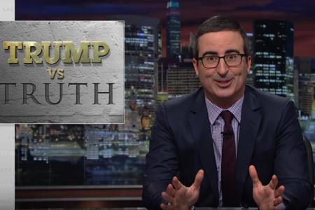 John Oliver hat es sich zur Aufgabe gemacht, Donald Trump die Wahrheit näher zu bringen John Oliver hat es sich zur Aufgabe gemacht, Donald Trump die Wahrheit näher zu bringen