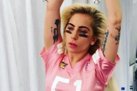 Lady Gaga Anfang Februar backstage beim 51. Super Bowl