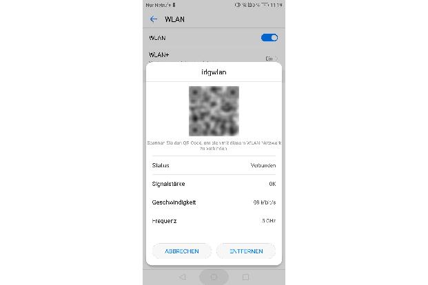 Bei vielen Android-Geräten kann der WLAN-Zugriff über einen QR-Code an andere Geräte übergeben werden