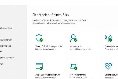 So stellt sich die „Windows Sicherheit“ dar, wenn alle Komponenten aktiv und ausreichend gut konfiguriert sind. Falls etwas ...