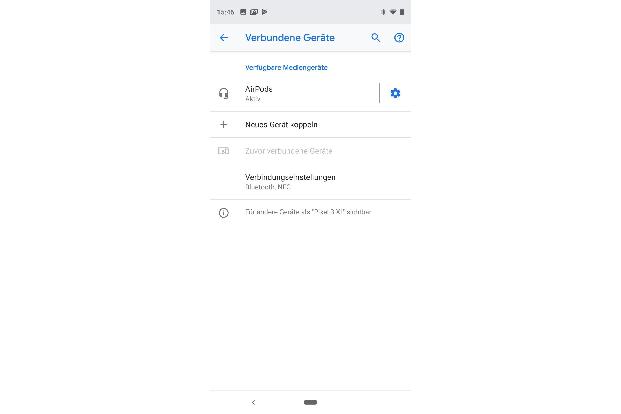 Airpods sind nun mit Pixel 3 XL verbunden.