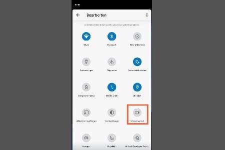 Bevor Sie den Screen Recorder einsetzen können, müssen Sie ihn erst noch zu den Schnelleinstellungen hinzufügen.