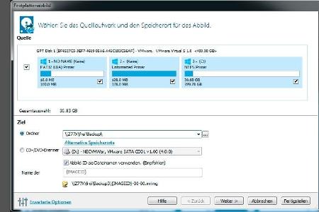 Macrium Reflect erstellt ein Backup aller Windows-Partitionen. Damit lässt sich Windows 7 in einer virtuellen Maschine in Vi...