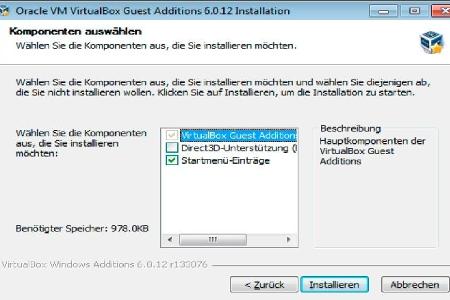 Installieren Sie die Virtualbox-Gasterweiterungen in der virtuellen Maschine. Danach stehen Ihnen erweitere Funktionen zur V...