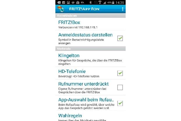 Die Auswahl der Grundeinstellungen