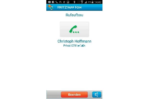 Das eigentliche Telefonieren mit der App