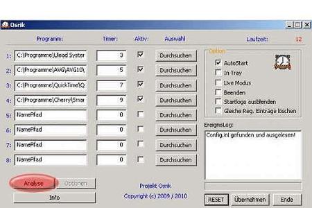 Das kleine Automatik-Tool Osrik ermöglicht das zeitversetzte Starten von Programmen und Diensten, was zu einer bis zu 45% sc...