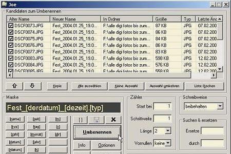 Das Freeware-Tool Joe hat nur einen Zweck: Dateien umzubenennen. Dies geschieht mit Joe kinderleicht und quasi im Handumdreh...