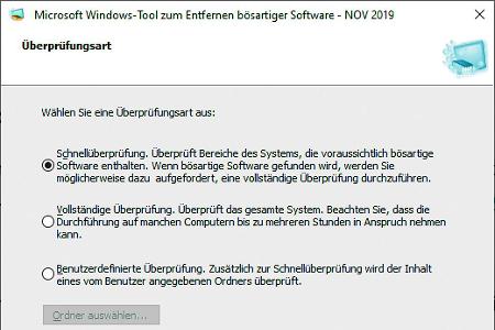 Das Windows-Tool zum Entfernen bösartiger Software macht sich auf die Suche nach gängigen Schädlingen und bietet bei einem F...