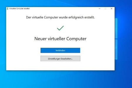 Der neue virtuelle Rechner ist nach wenigen Sekunden einsatzbereit und bereit für die Installation von Windows 10.