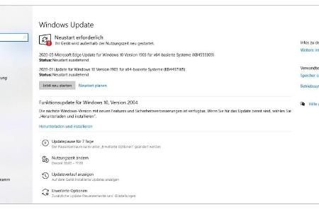 Schritt 2: Windows 10 Version 2004 im Windows-Update suchen