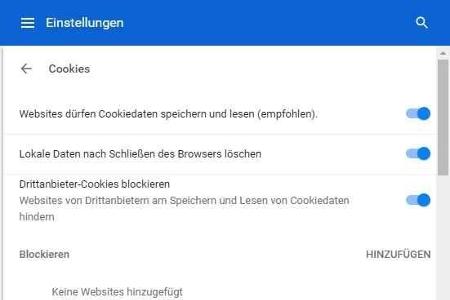 Löschen von Cookies zwischen Browsersessions.