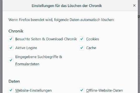 Löschen der Browser-Daten.