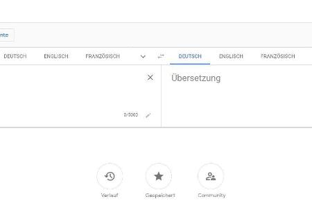 Eingabemaske von Google Übersetzer