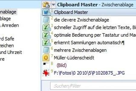 Clipboard Master - Mit diesem Tool speichern Sie mehrere Bilder, Texte oder Passwörter in eine Zwischenablage. Über Tastatur...