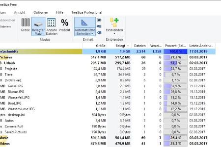 Treesize Free - Die Freeware deckt alle Platzfresser auf Ihrer Festplatte auf.