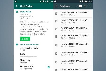 Whatsapp erstellt jede Nacht um zwei Uhr eine Sicherung Ihrer Nachrichten. Wenn Sie versehentlich eine Nachricht oder ein Fo...