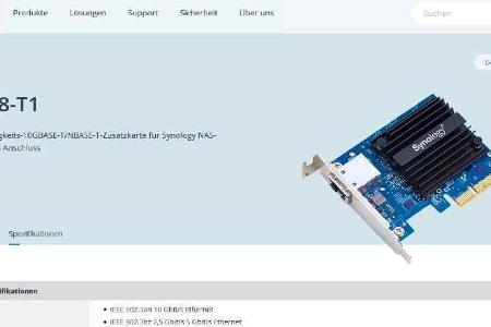 Bestimmte NAS-Systeme von Synology lassen sich mit einer internen Netzwerkkarte aufrüsten, die neben 10-Gigabit-Tempo auch N...