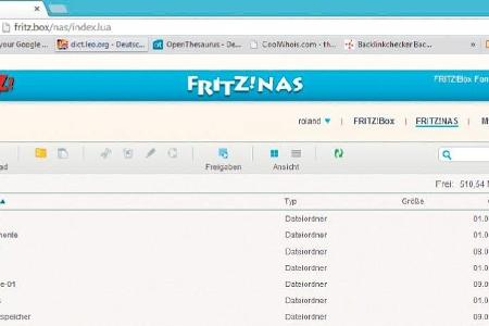 Die Fritzbox hat einen eigenen Dateimanager zur Anzeige der Speicherinhalte.