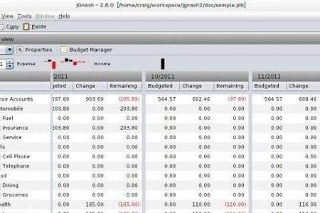 JGnash - Dieses Tool stellt alle Einnahmen und Ausgaben übersichtlich dar.