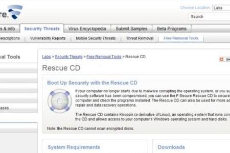F-Secure Rescue CD - Die Software erstellt eine bootbare CD, von der aus Sie den betroffenen PC dann durchsuchen lassen.