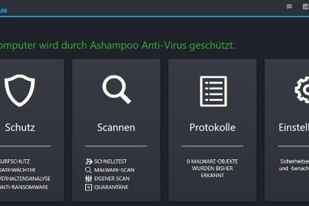Ashampoo Anti Virus - Eine geringe Systemauslastung und gleich zwei Scan-Engines durchsuchen den PC nach Schädlingen.