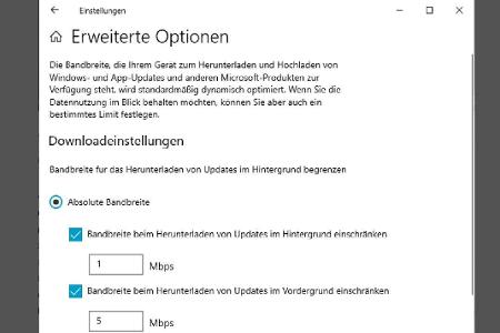 Bei langsamen Internetverbindungen empfiehlt es sich, einen Wert für die absolute Bandbreite einzustellen, wodurch die Belas...