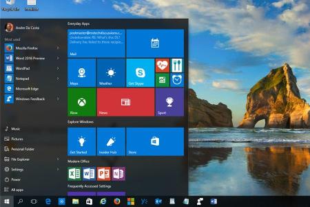 Windows 10 verfügt über ein dynamisches Startmenü.